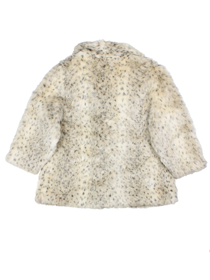 Snow Leopard Faux Fur Coat (Size XXL)