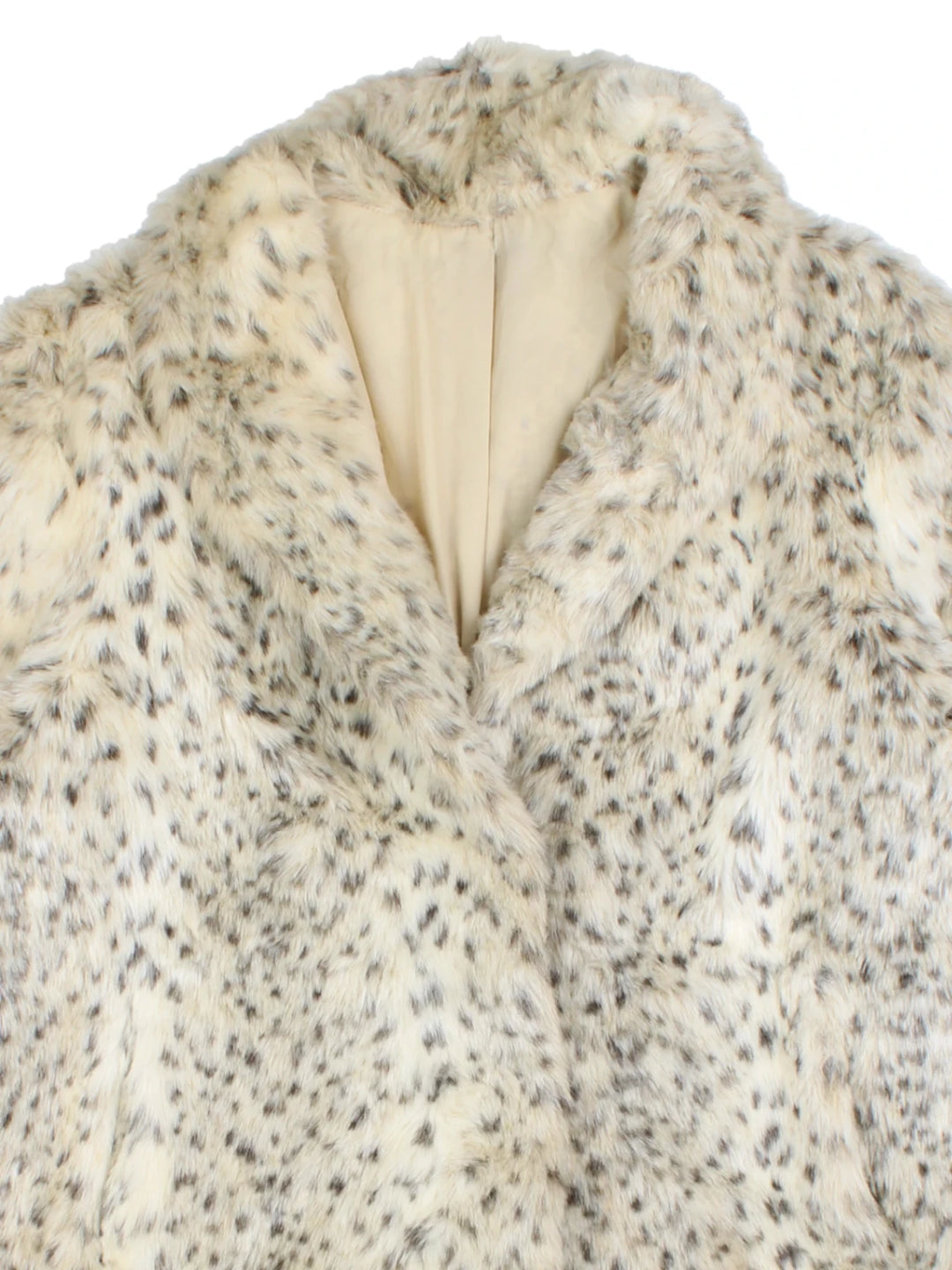 Snow Leopard Faux Fur Coat (Size XXL)