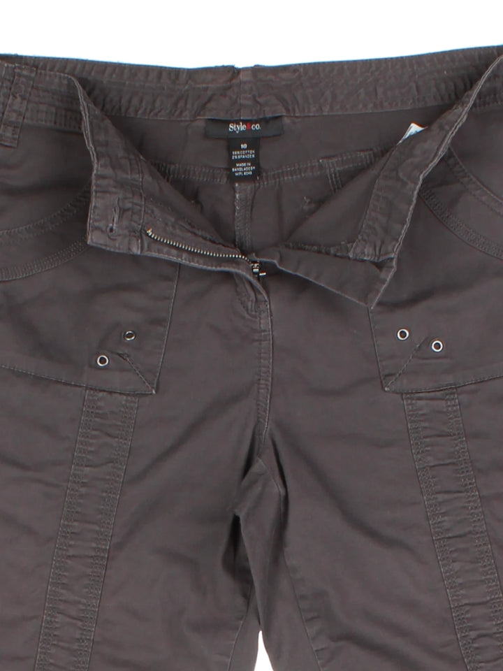 Y2K Grey Capri Cargo Trousers (Size M)