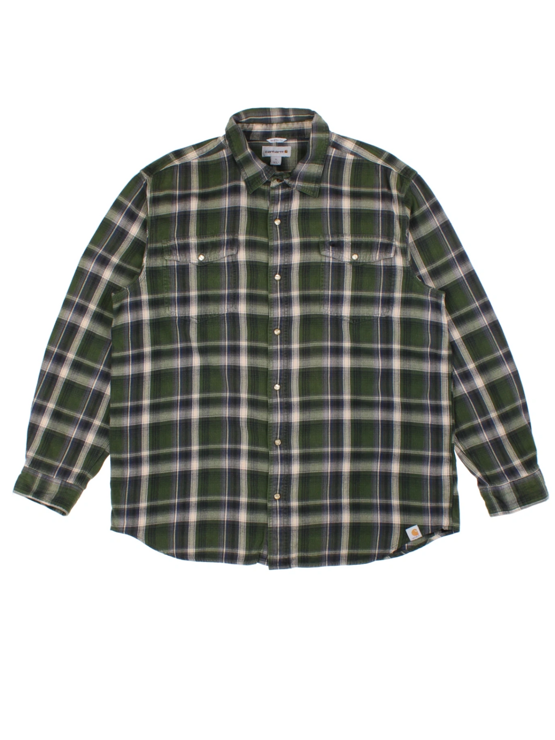 Carhartt Green Double Flap Pocket Flannel Shirt (Size XL)