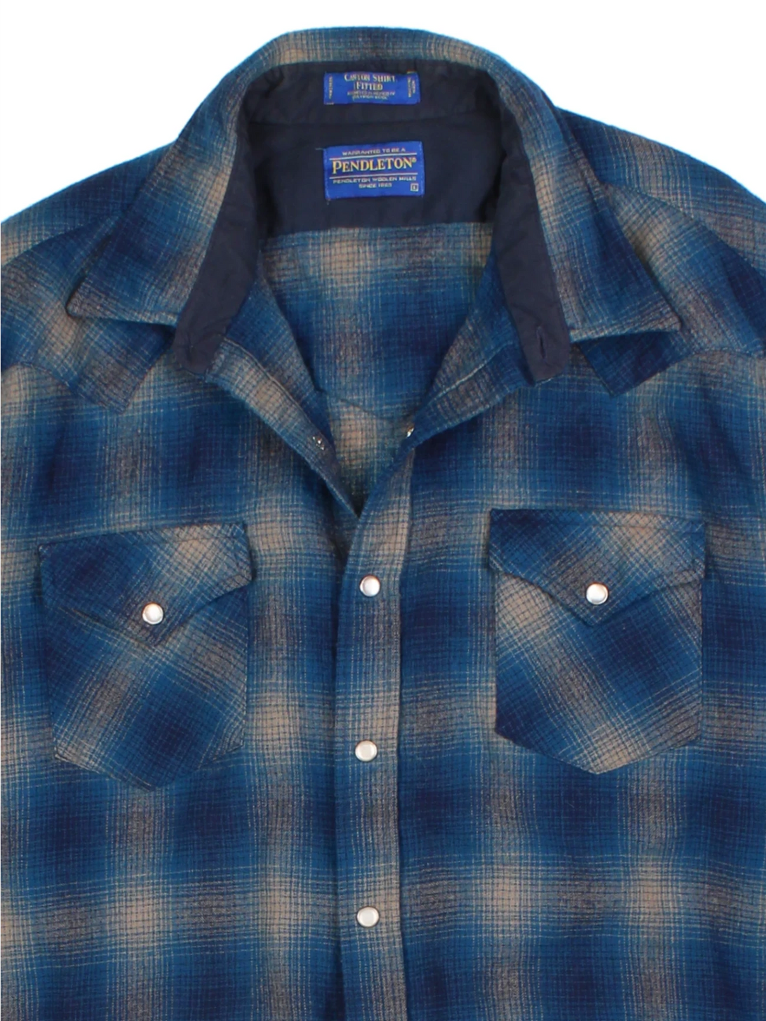 Pendleton Blue Double Flap Wool Shirt (Size M)