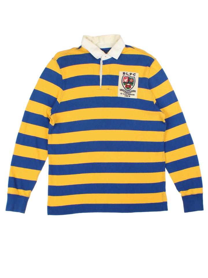 Polo Ralph Lauren Striped Yellow Rugby Shirt (Size M)