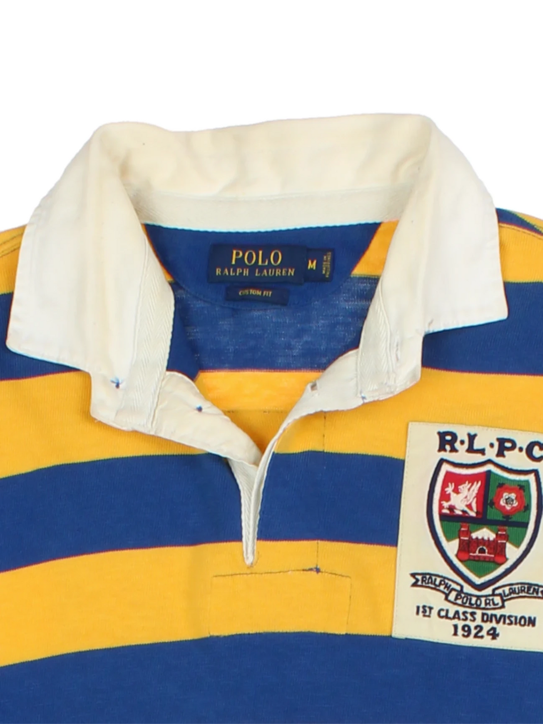 Polo Ralph Lauren Striped Yellow Rugby Shirt (Size M)
