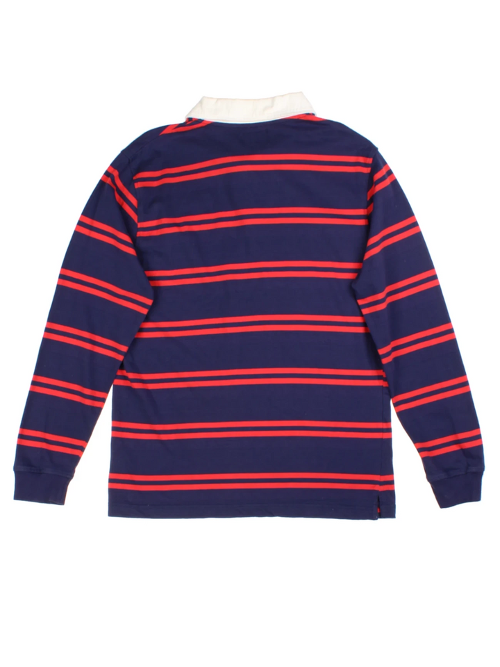 Stüssy Desmond Blue Stripe Longsleeve Rugby Shirt (Size M)