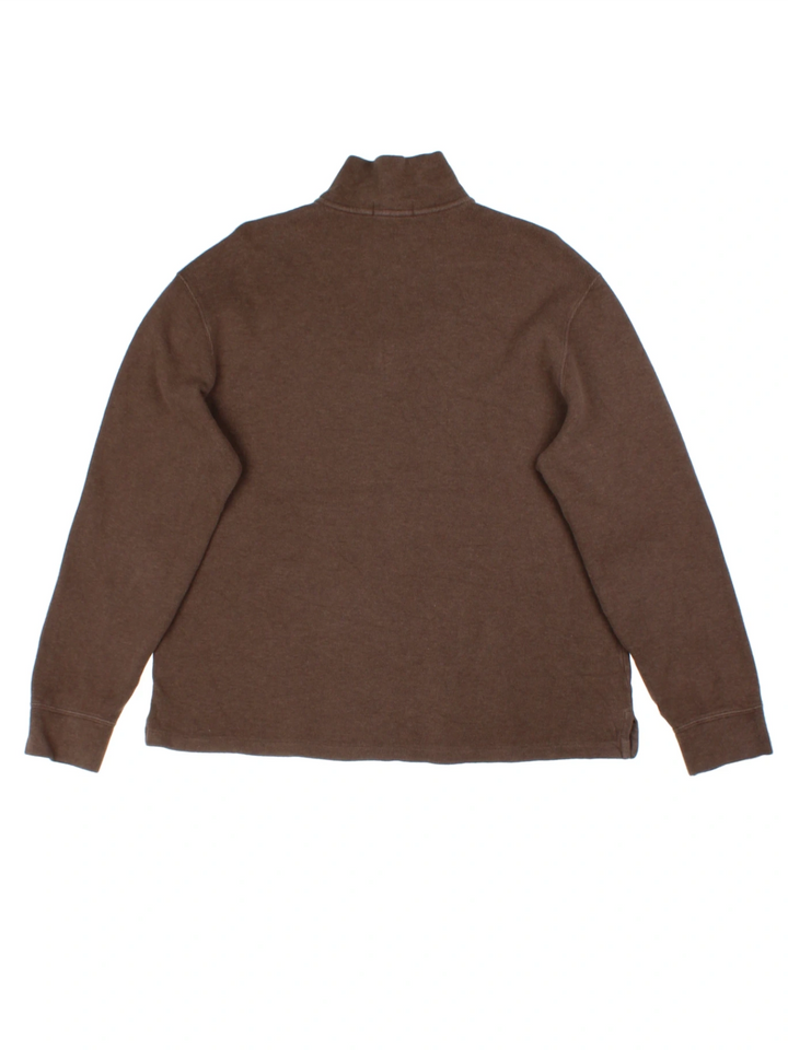 Ralph Lauren Brown 1/4 Zip Jumper (Size L)