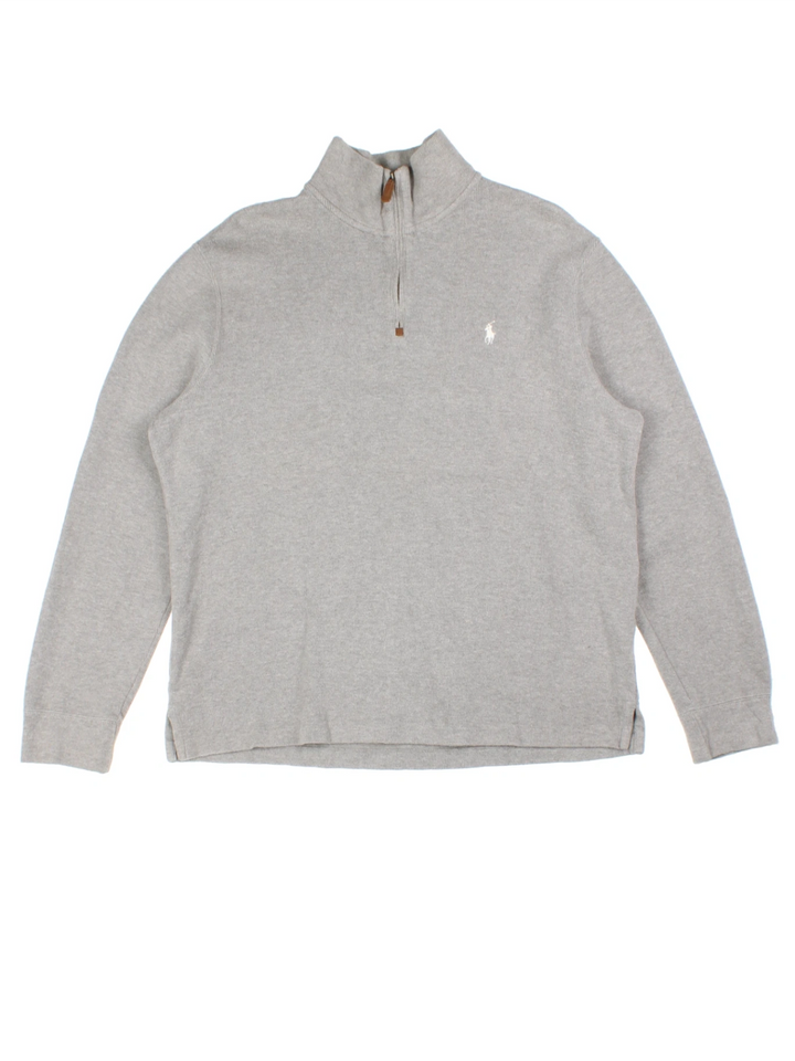 Ralph Lauren Grey 1/4 Zip Jumper (Size L)
