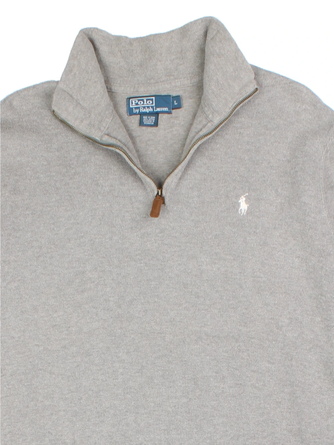 Ralph Lauren Grey 1/4 Zip Jumper (Size L)