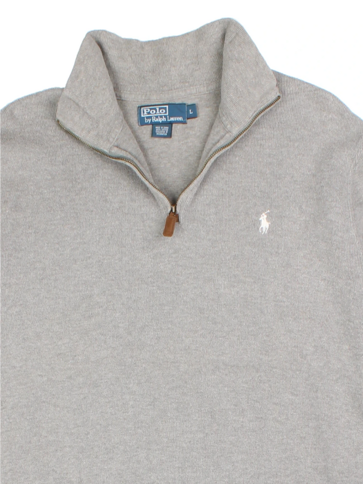 Ralph Lauren Grey 1/4 Zip Jumper (Size L)
