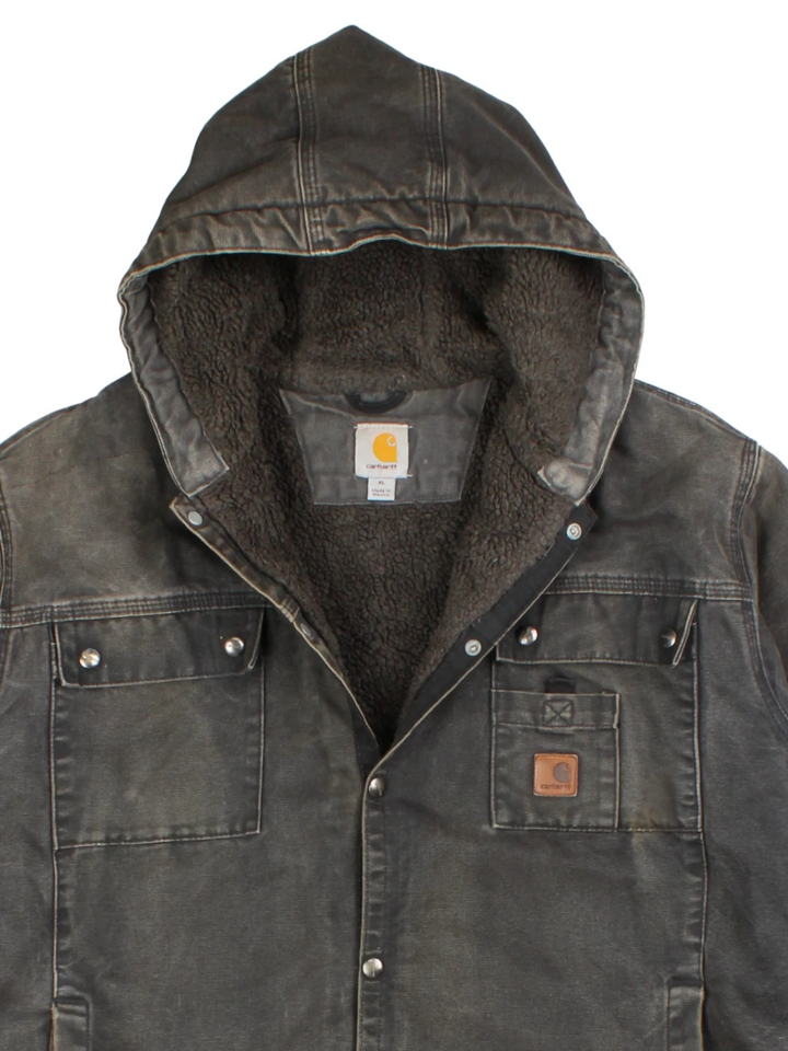 Carhartt Bartlett Grey Sherpa Lined Jacket (Size XXL)