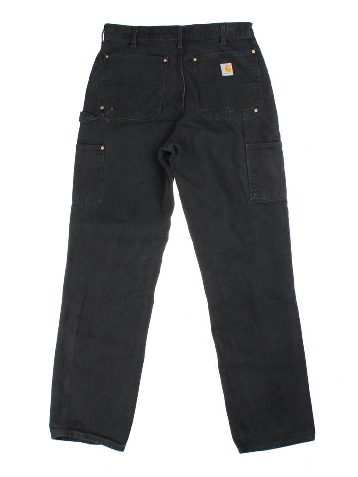 Carhartt Duck Canvas Black Double Knee Trousers (Size S)