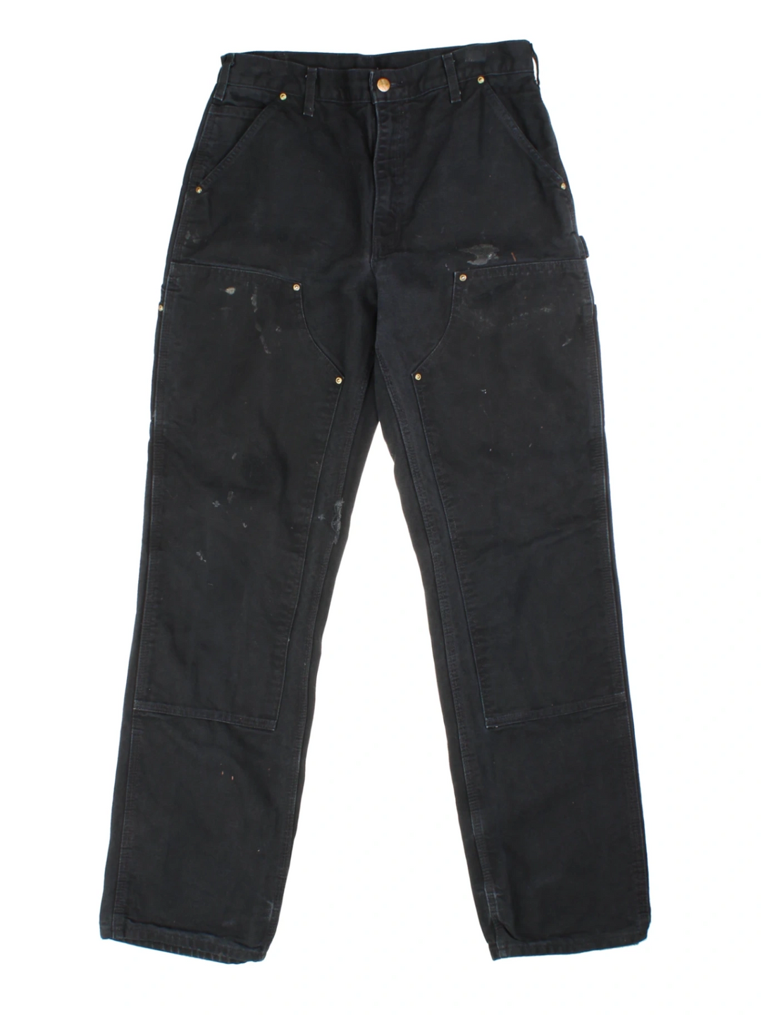 Carhartt Duck Canvas Black Double Knee Trousers (Size S)