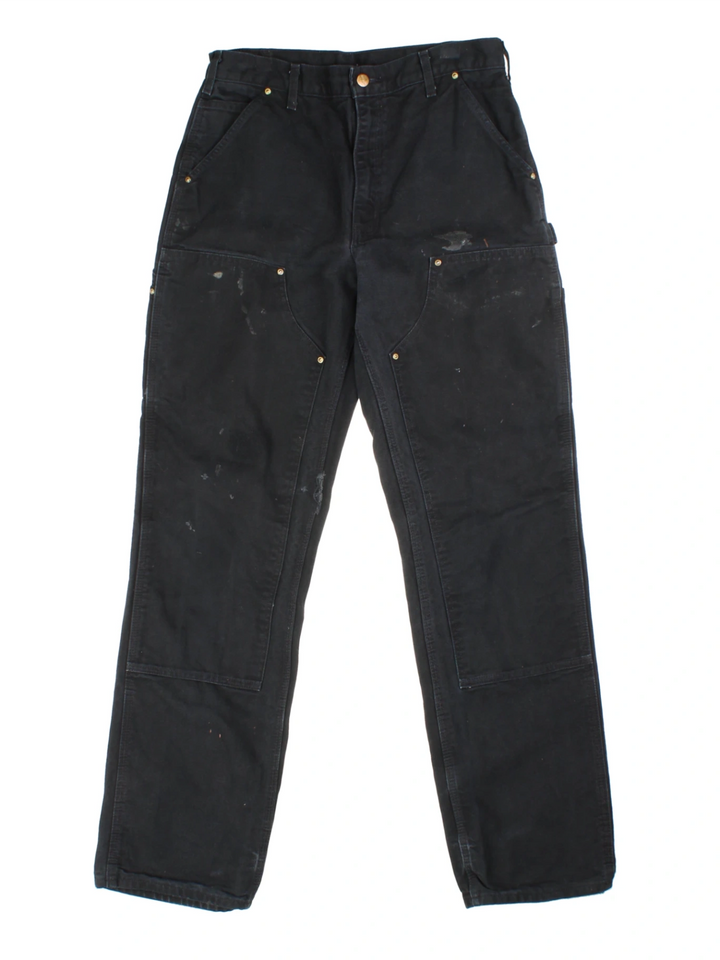 Carhartt Duck Canvas Black Double Knee Trousers (Size S)