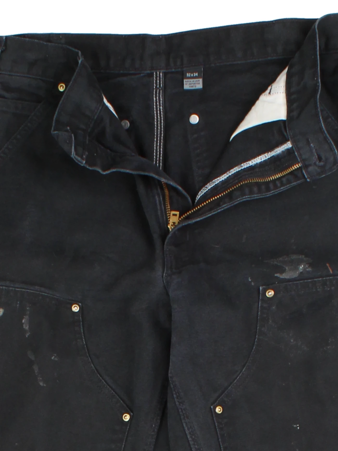 Carhartt Duck Canvas Black Double Knee Trousers (Size S)