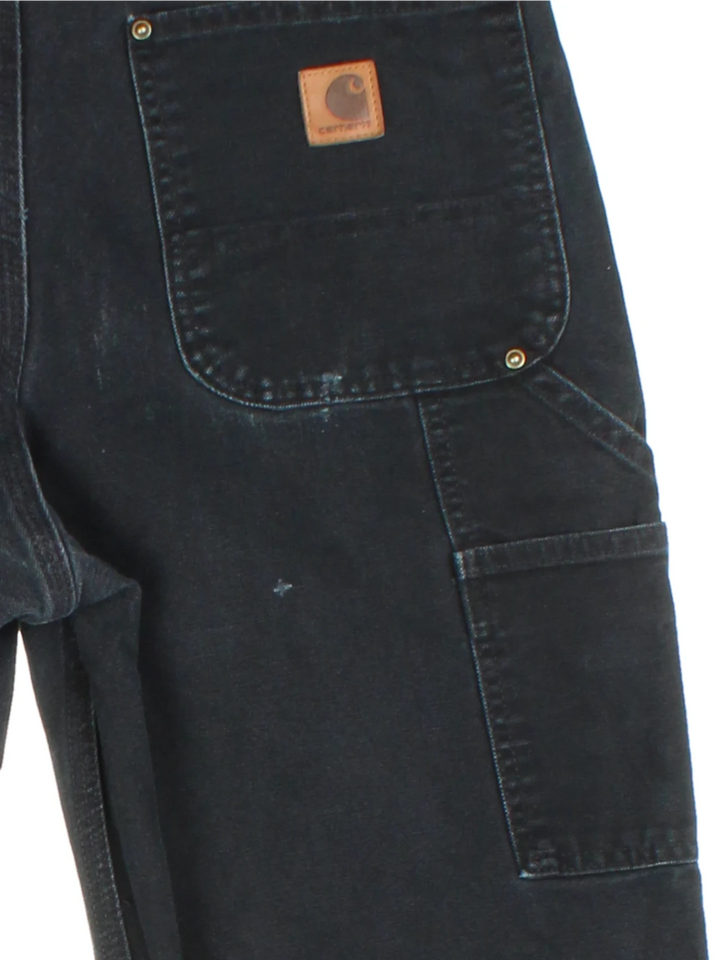 Carhartt Duck Canvas Black Double Knee Trousers (Size S)