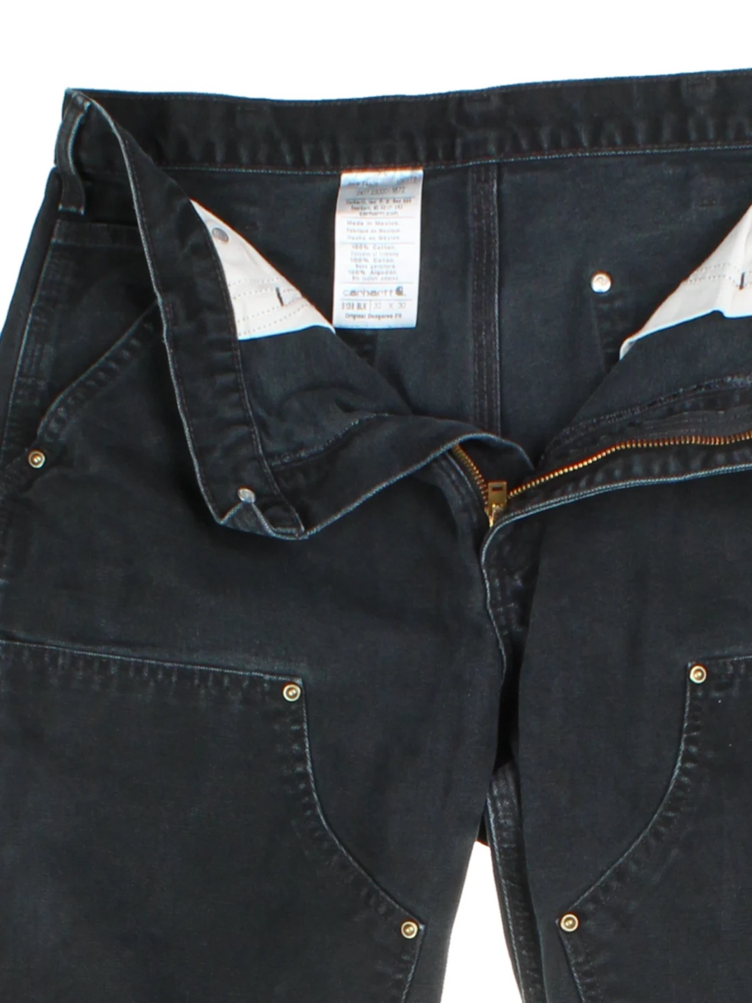 Carhartt Duck Canvas Black Double Knee Trousers (Size S)