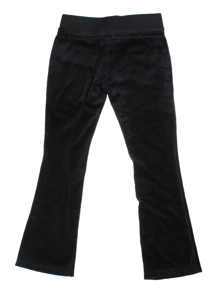 Y2K Juicy Couture Black Velour Tracksuit Bottoms (Size XS)