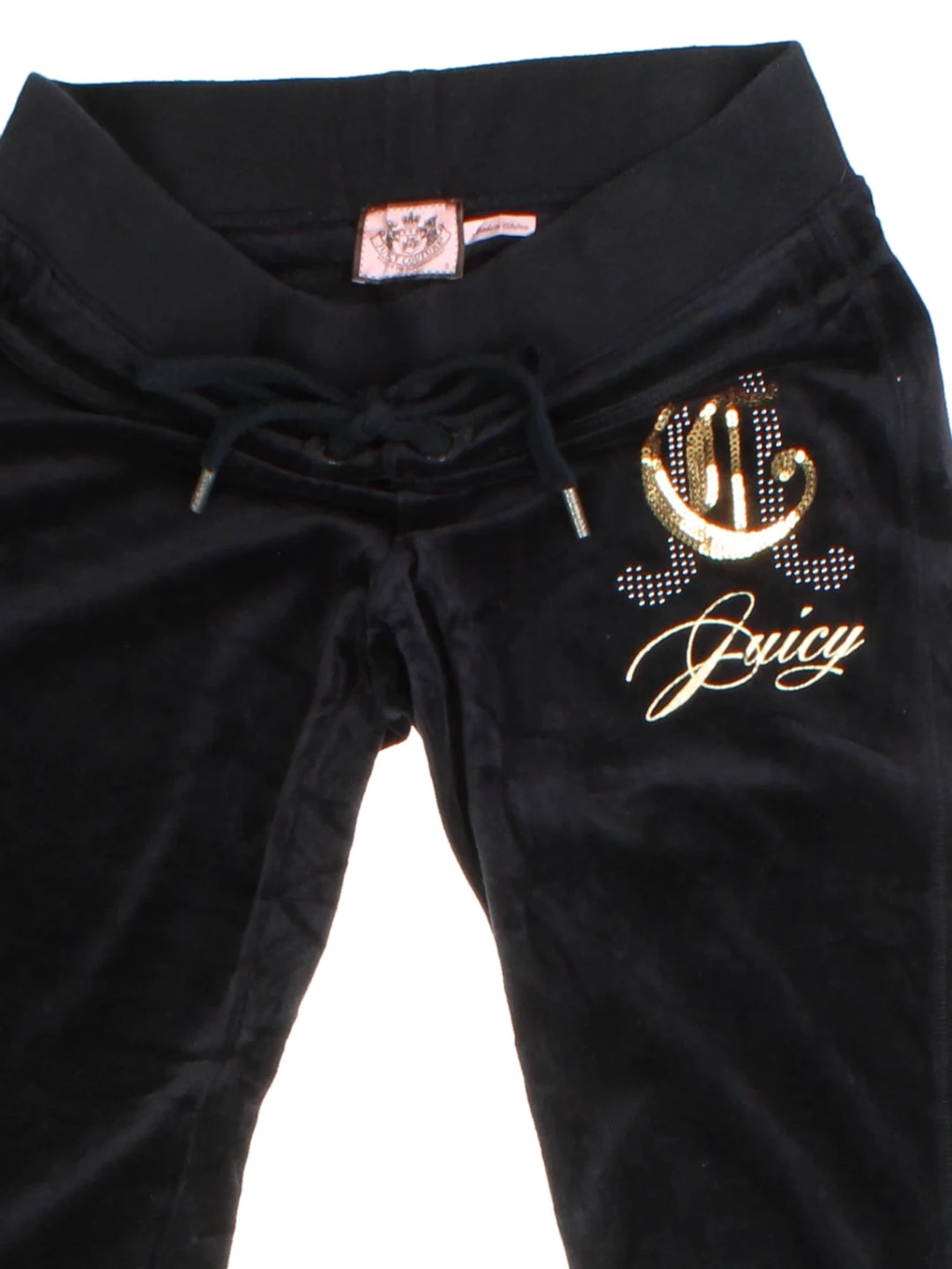 Y2K Juicy Couture Black Velour Tracksuit Bottoms (Size XS)