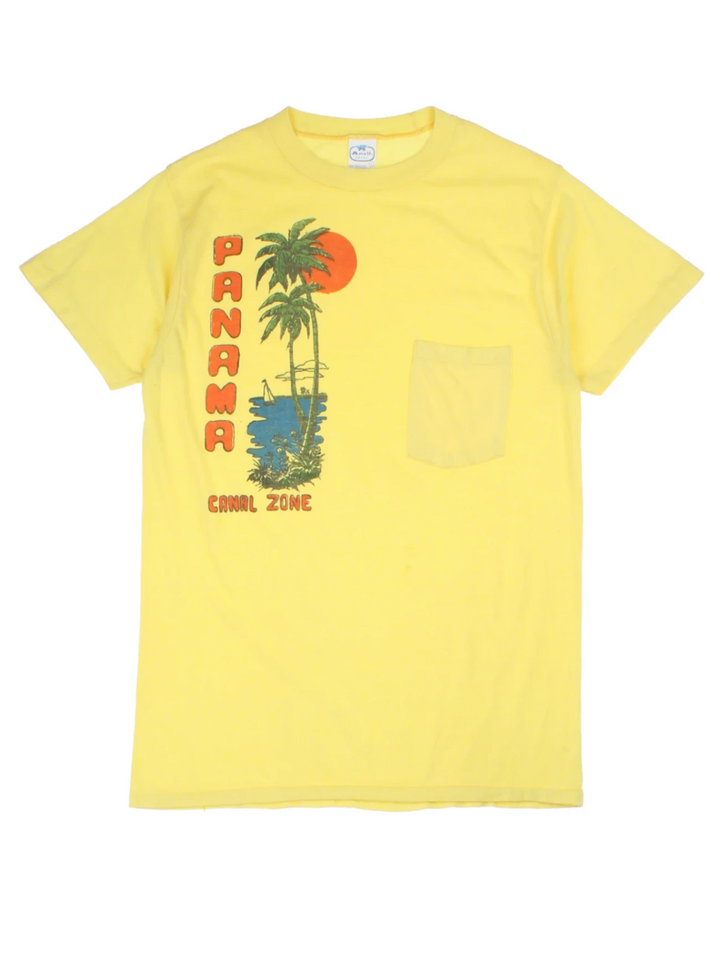 Panama Canal Zone Yellow Graphic T-Shirt (Size XS)