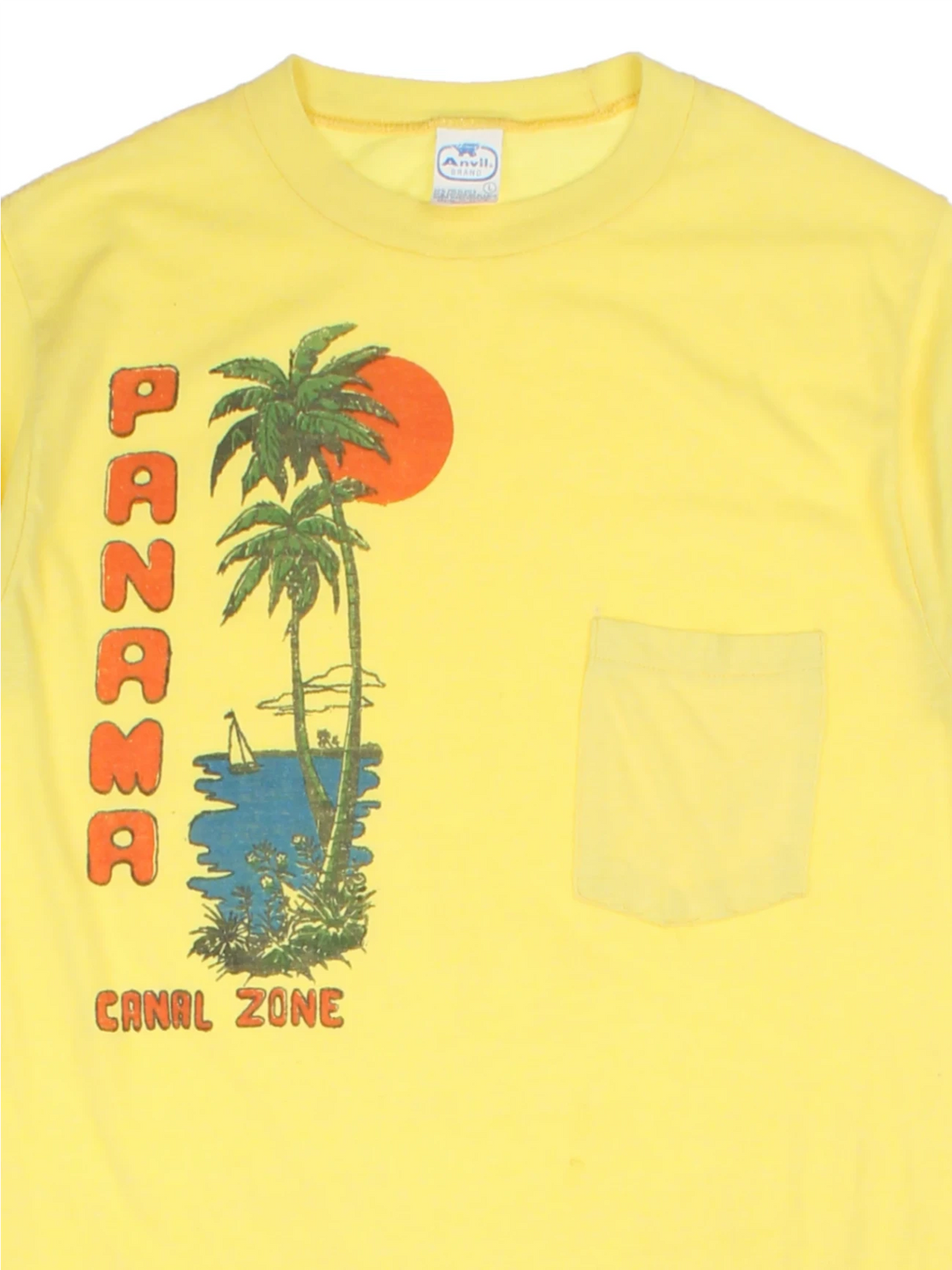Panama Canal Zone Yellow Graphic T-Shirt (Size XS)