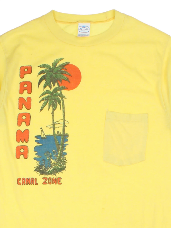 Panama Canal Zone Yellow Graphic T-Shirt (Size XS)