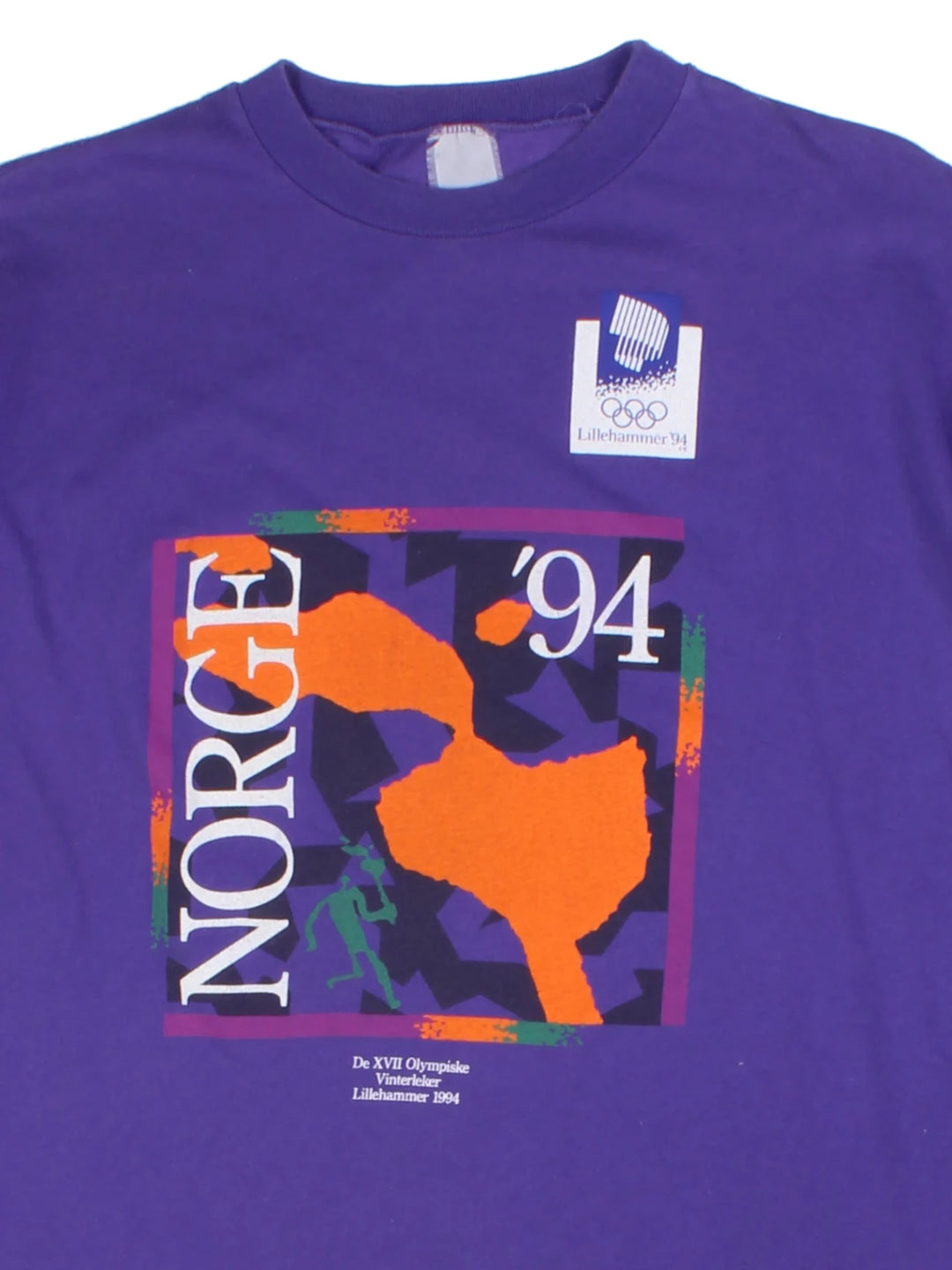 94 Lillehammer Winter Olympics Purple Graphic T-Shirt (Size M)