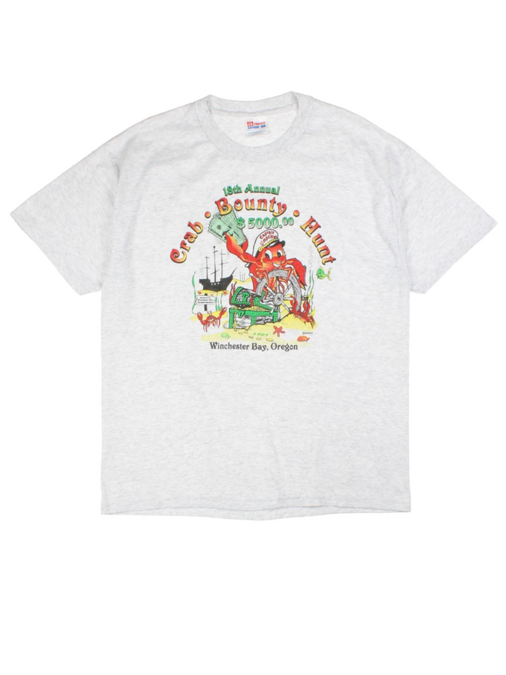 Crab Bounty Hunt Grey Graphic T-Shirt (Size M)