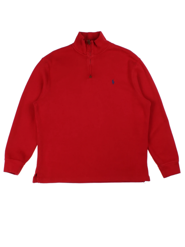 Ralph Lauren Red 1/4 Zip Jumper (Size L)