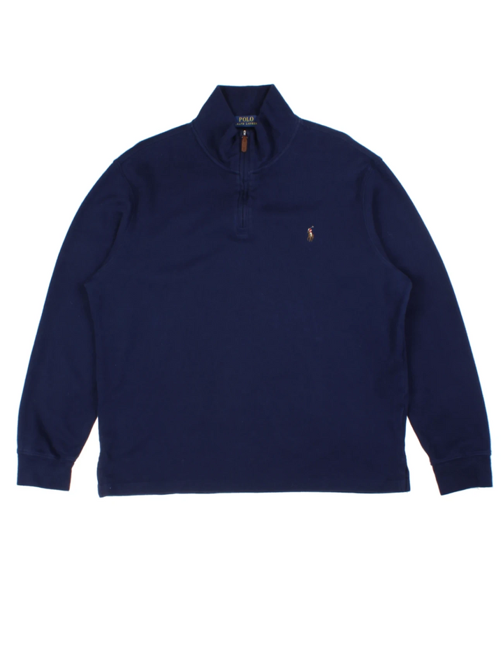 Ralph Lauren Blue 1/4 Zip Jumper (Size L)