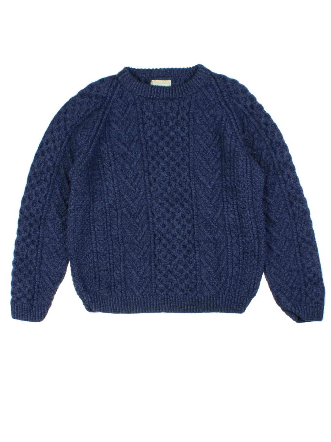 Carraig Donn Irish Blue Aran Jumper (Size M)