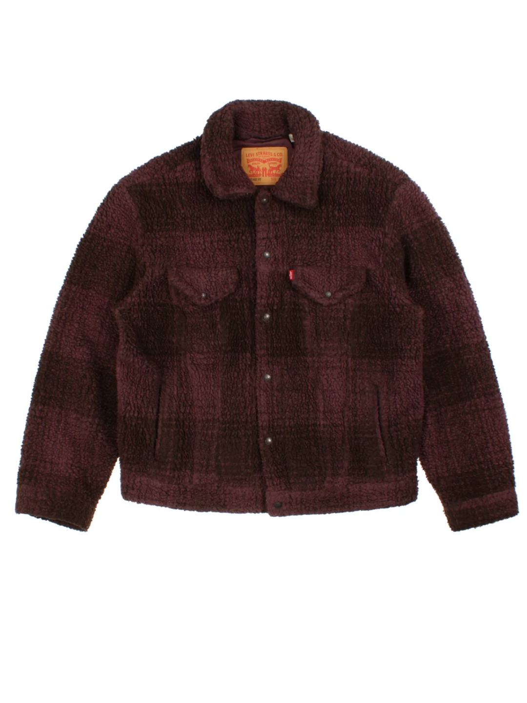 Levi Strauss Burgundy Sherpa Trucker Jacket (Size M)