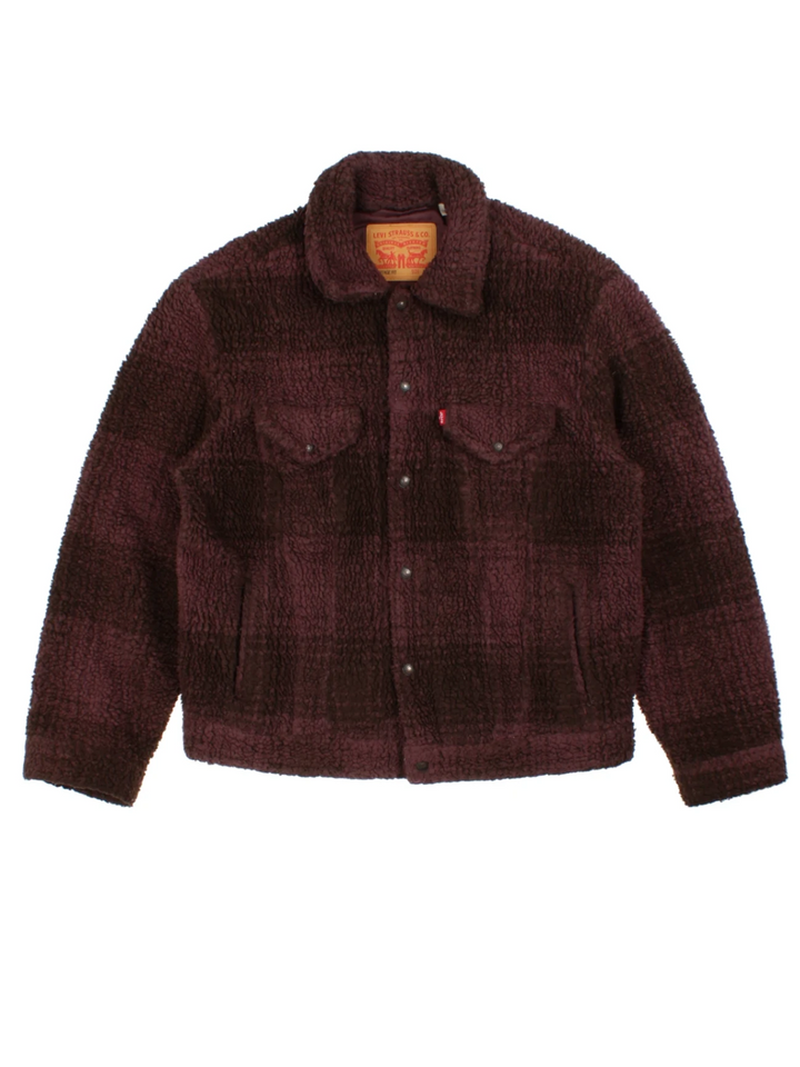 Levi Strauss Burgundy Sherpa Trucker Jacket (Size M)