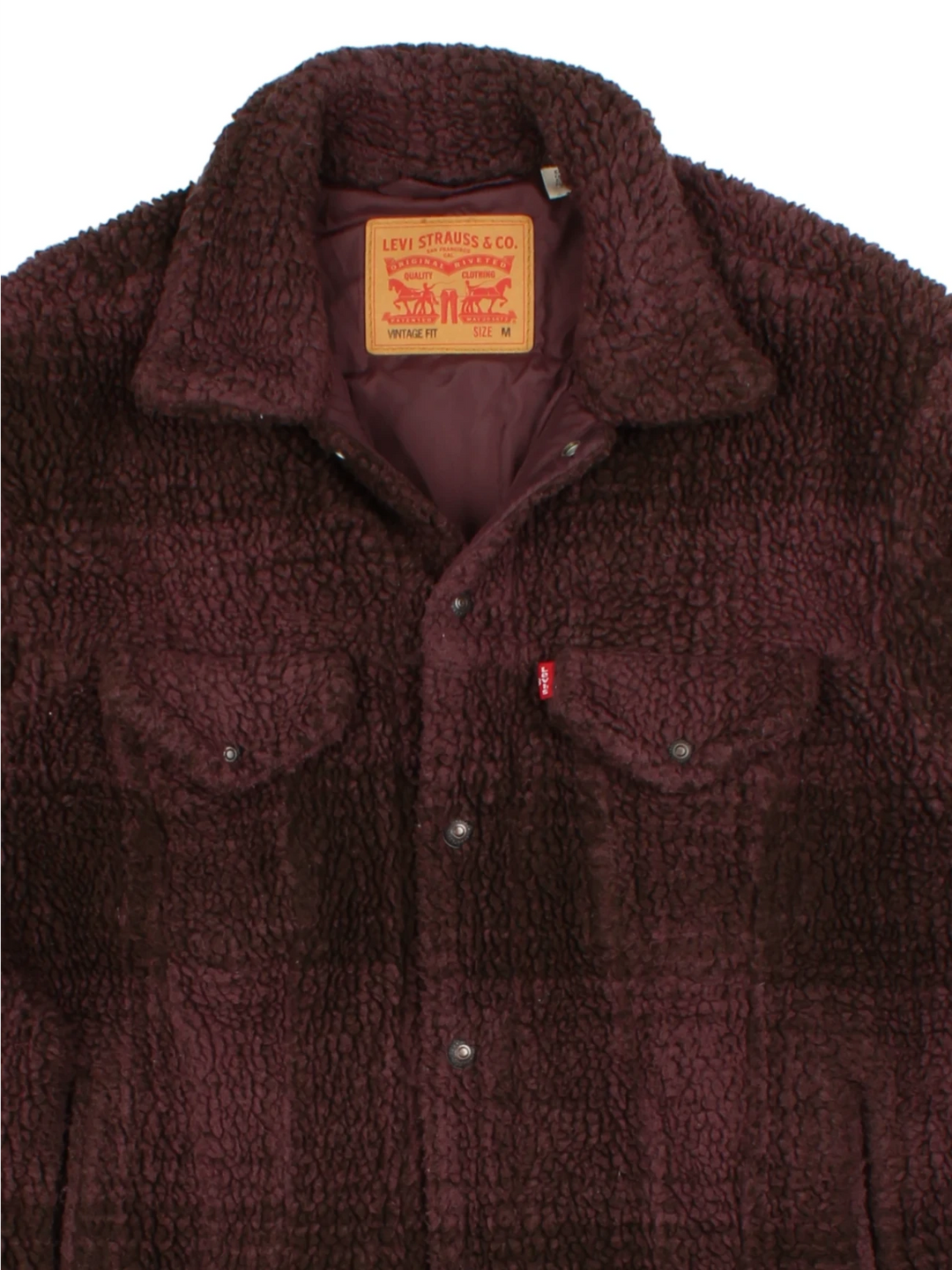 Levi Strauss Burgundy Sherpa Trucker Jacket (Size M)