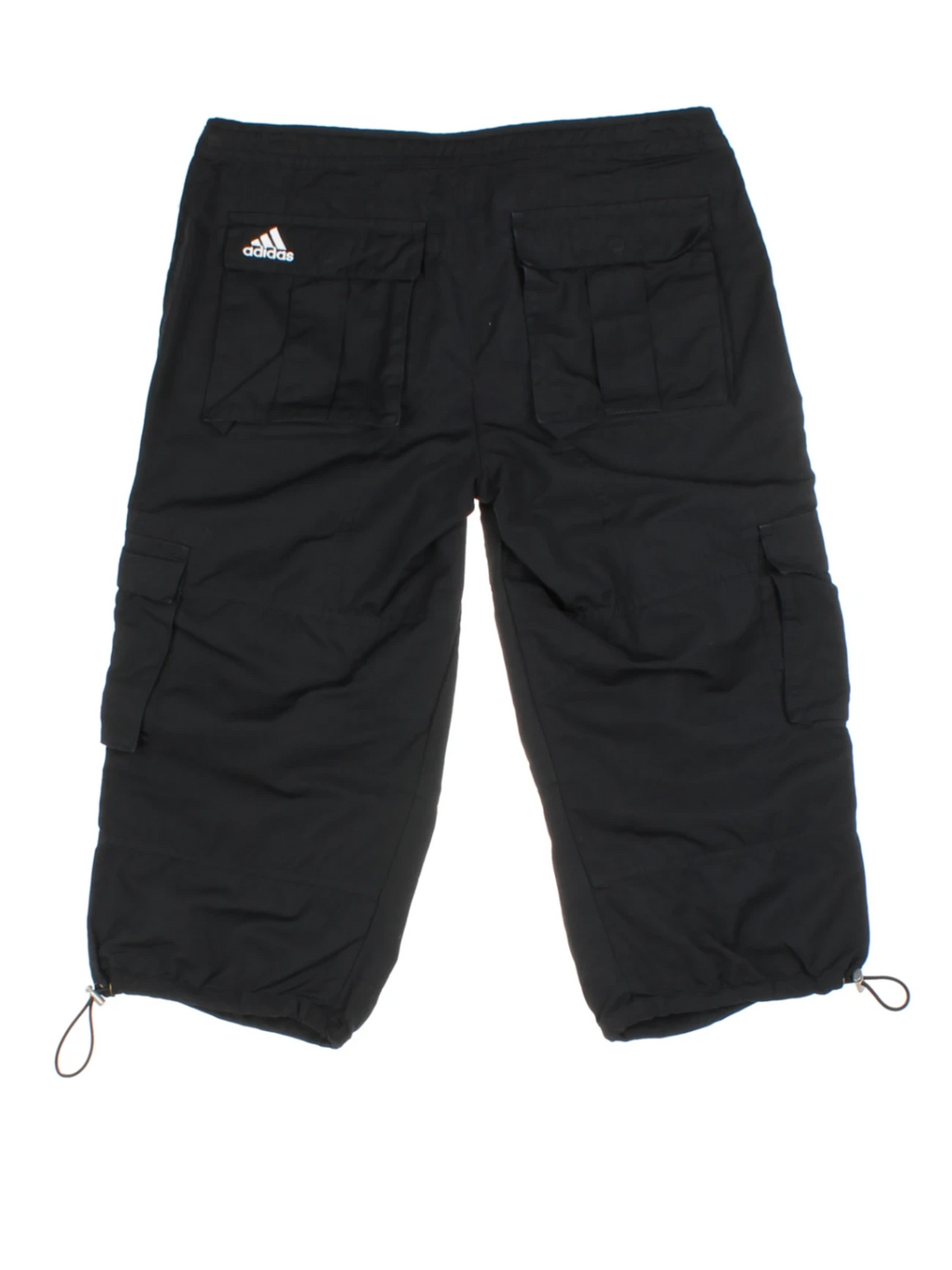 00s Adidas Black Cargo Capri Trousers (Size S)