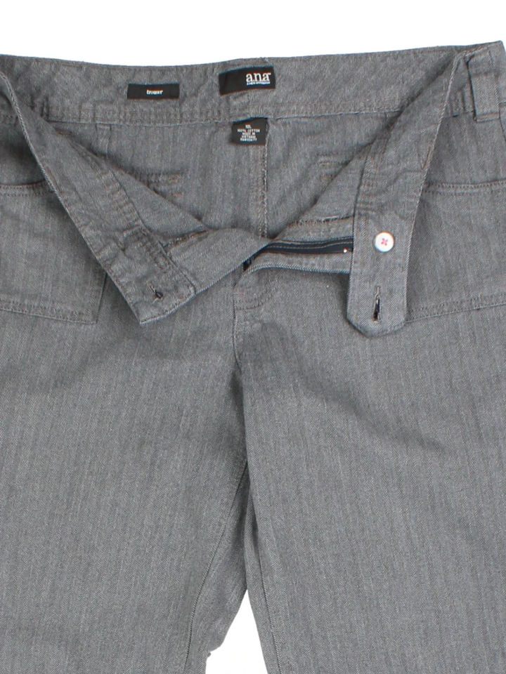 Y2K Gray Herringbone Trousers (Size M)