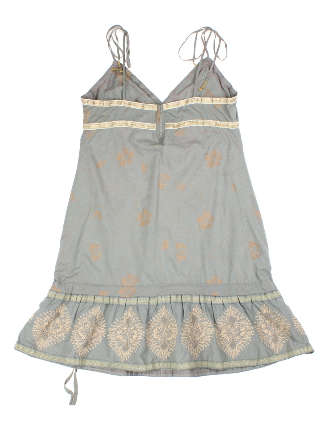 Y2K Green Paisley Mini Dress (Size S)