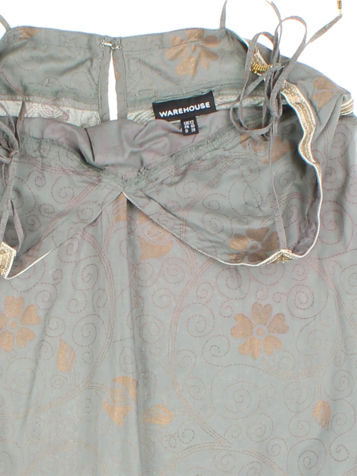 Y2K Green Paisley Mini Dress (Size S)