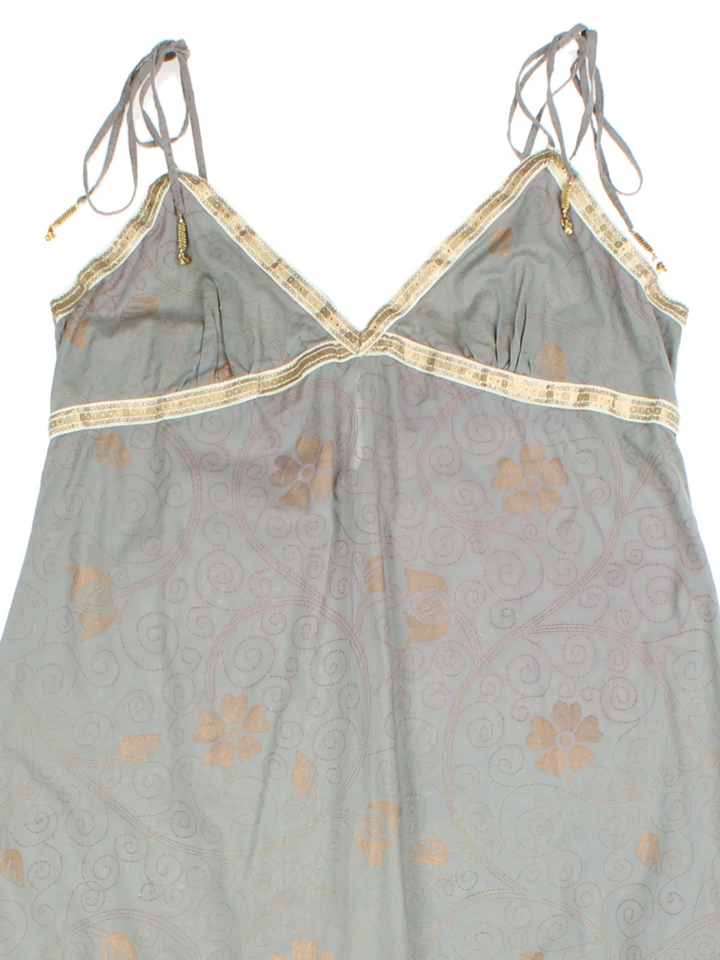 Y2K Green Paisley Mini Dress (Size S)