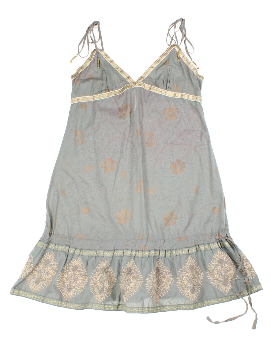 Y2K Green Paisley Mini Dress (Size S)