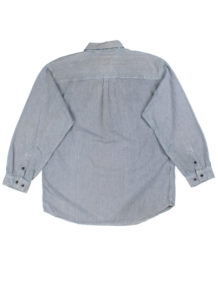 Key Blue Stripe Half Zip Shirt (Size XL)