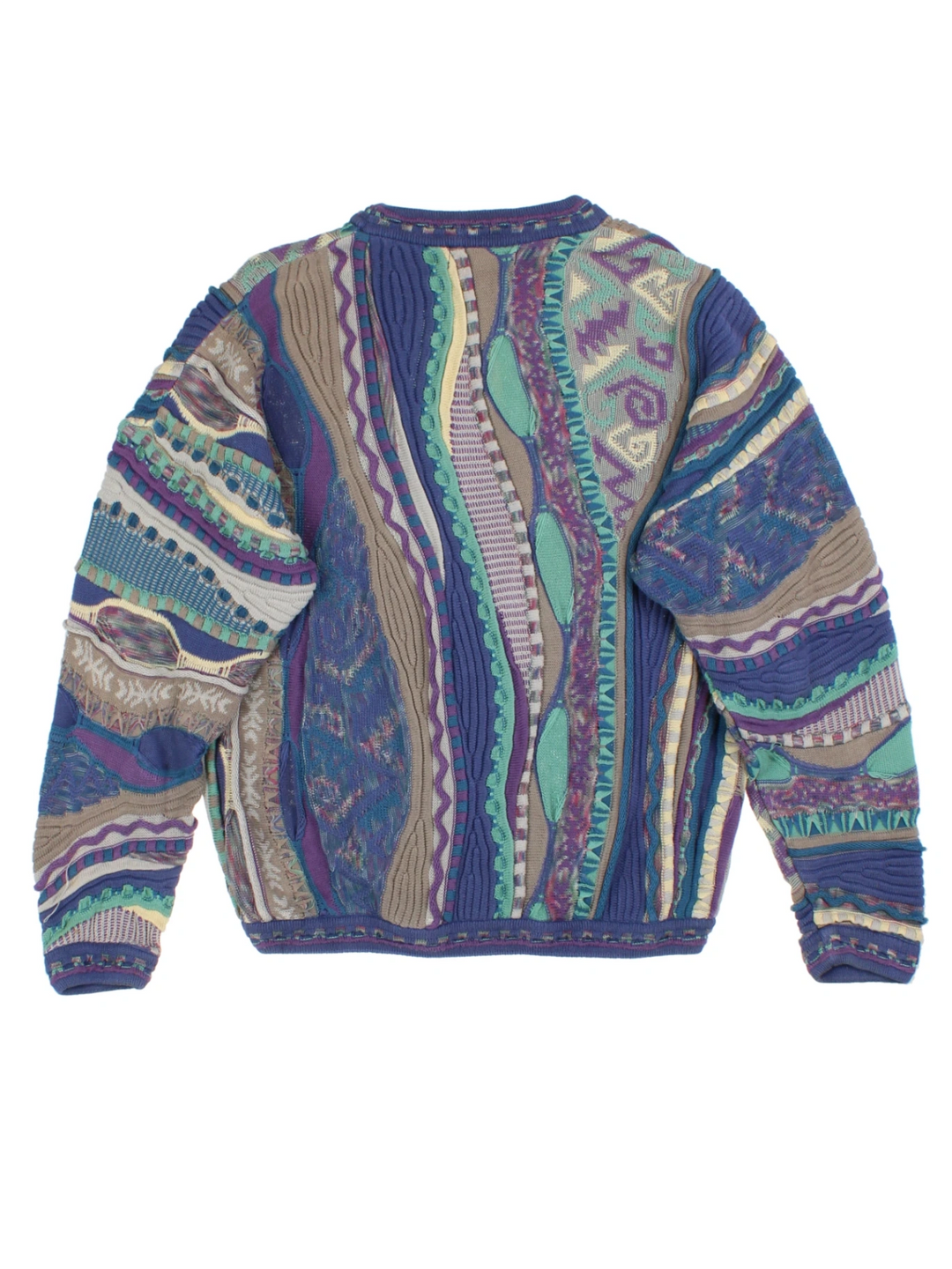 Tundra Blue Abstract Knit Jumper (Size XL)