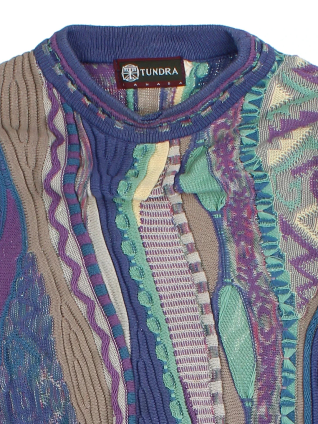 Tundra Blue Abstract Knit Jumper (Size XL)