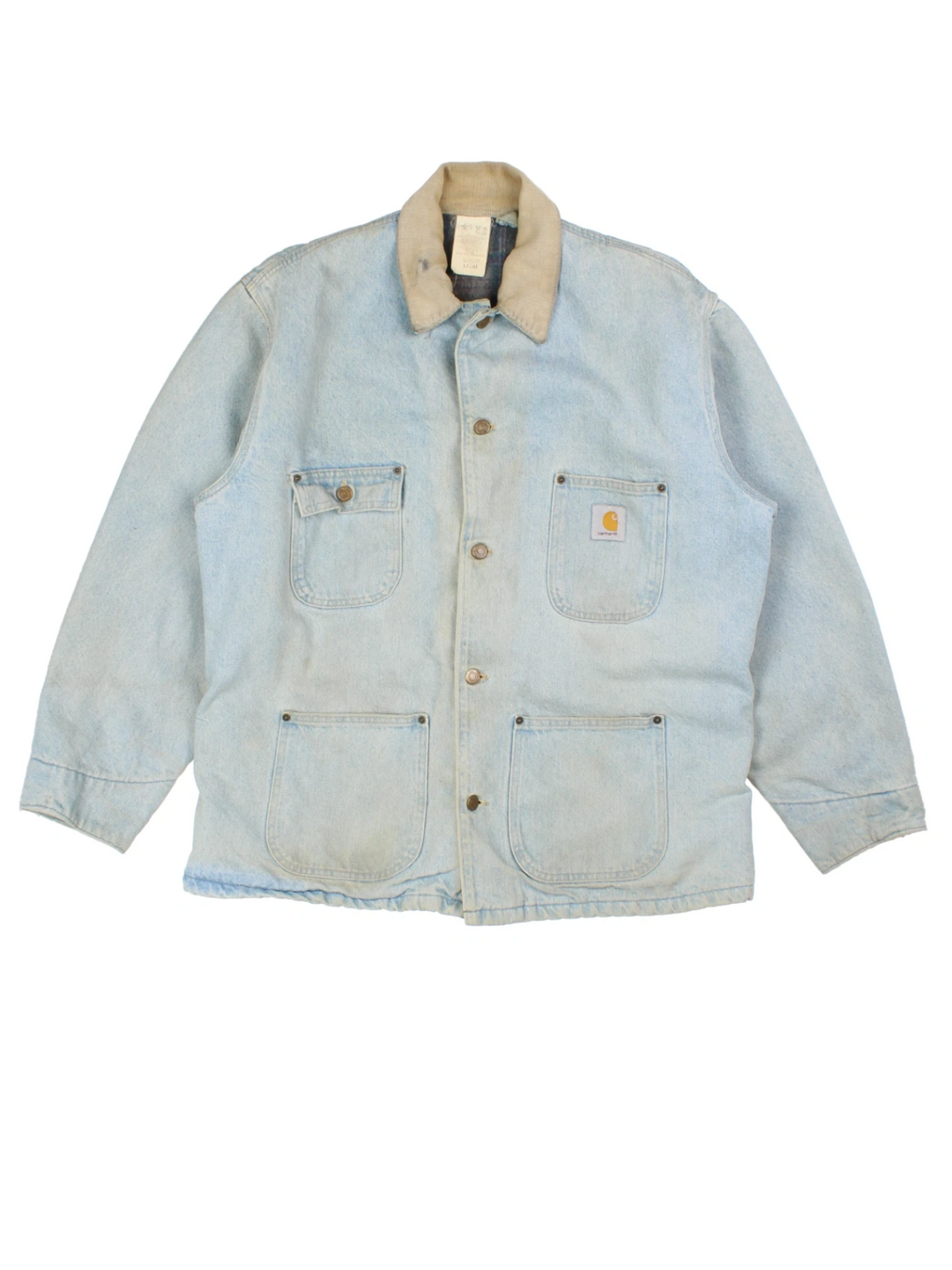 Carhartt Blue Blanket Lined Denim Chore Jacket (Size XL)