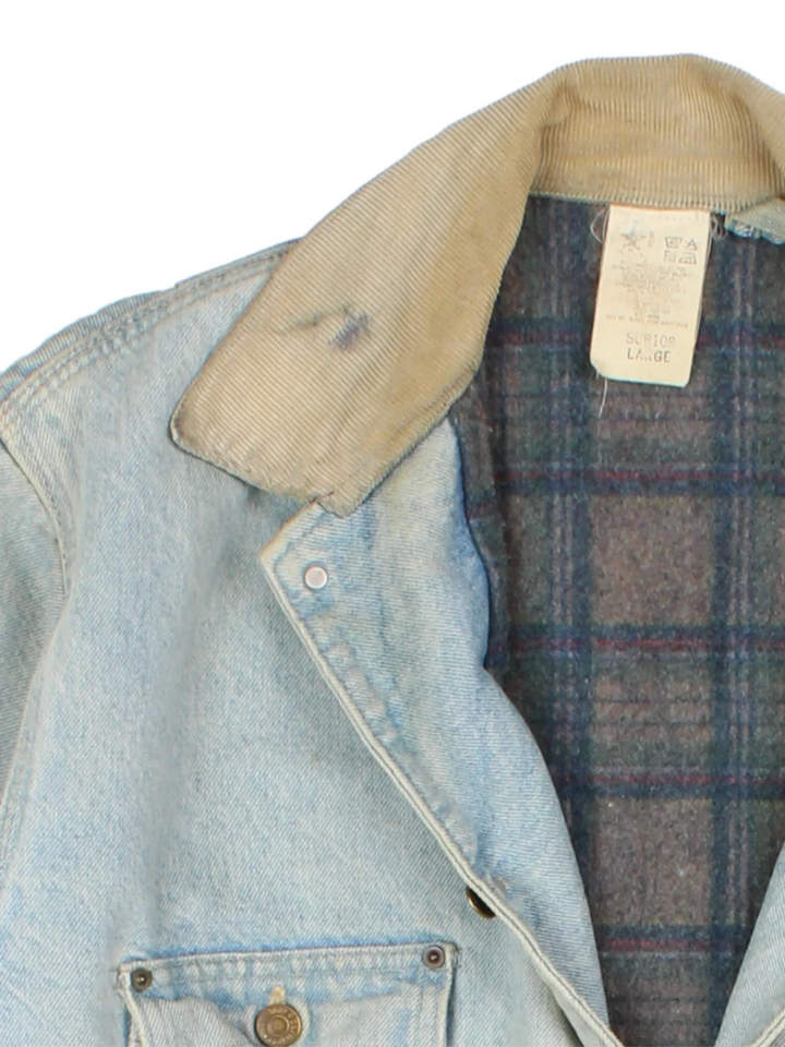 Carhartt Blue Blanket Lined Denim Chore Jacket (Size XL)