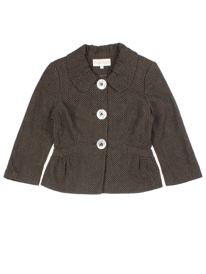 Y2K Brown Polka Dot Jacket (Size S)