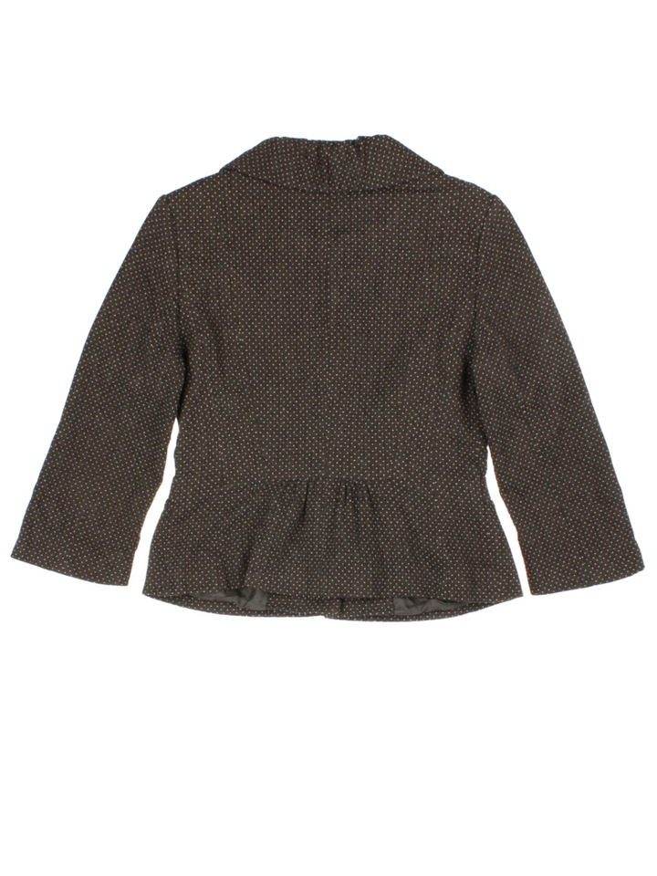 Y2K Brown Polka Dot Jacket (Size S)