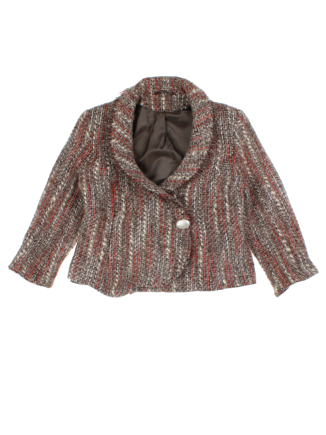 Y2K Brown Speckled Wool Blazer (Size M)