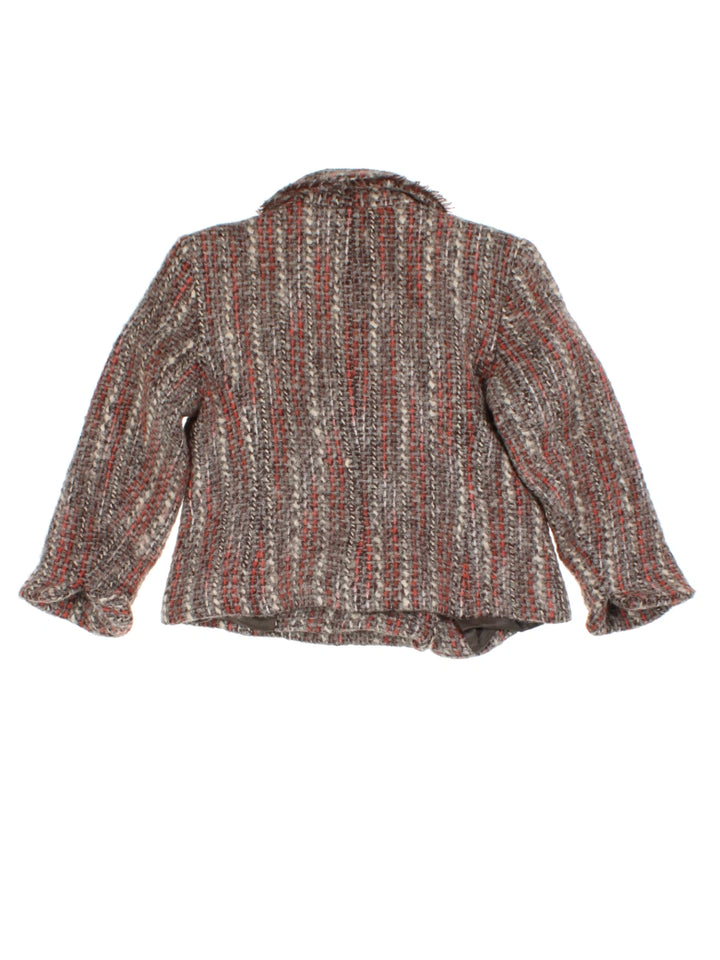 Y2K Brown Speckled Wool Blazer (Size M)