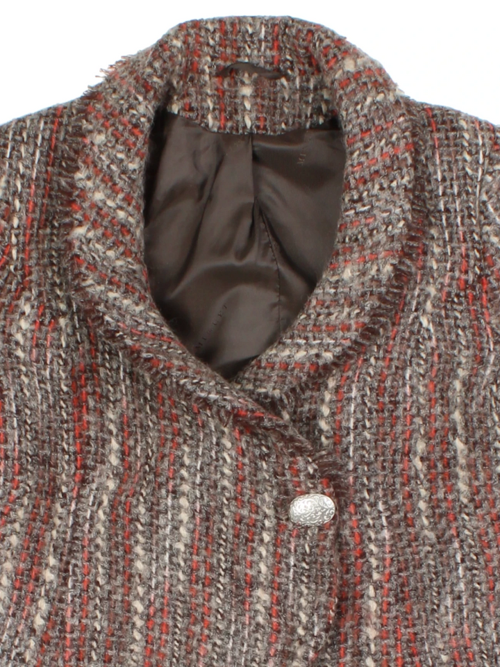 Y2K Brown Speckled Wool Blazer (Size M)