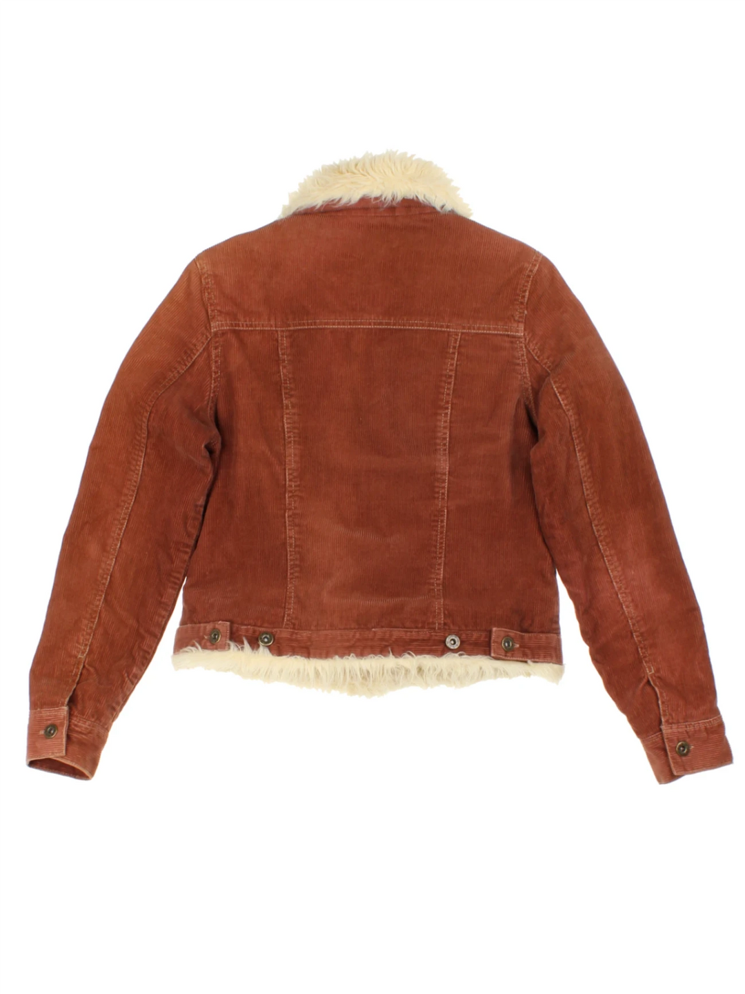 Y2K Brown Faux Fur Trucker Jacket (Size S)