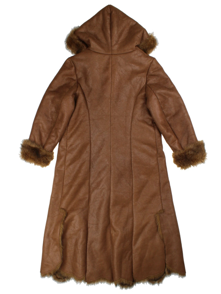 Vintage Brown Hooded Afghan Coat (Size L)